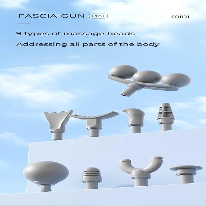 Le Ciel Mini Fascia Massage Gun – 3-Head Deep Tissue Muscle Massager | 6-Speed Intelligent Percussion Therapy for Neck