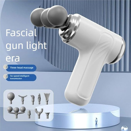 Le Ciel Mini Fascia Massage Gun – 3-Head Deep Tissue Muscle Massager | 6-Speed Intelligent Percussion Therapy for Neck