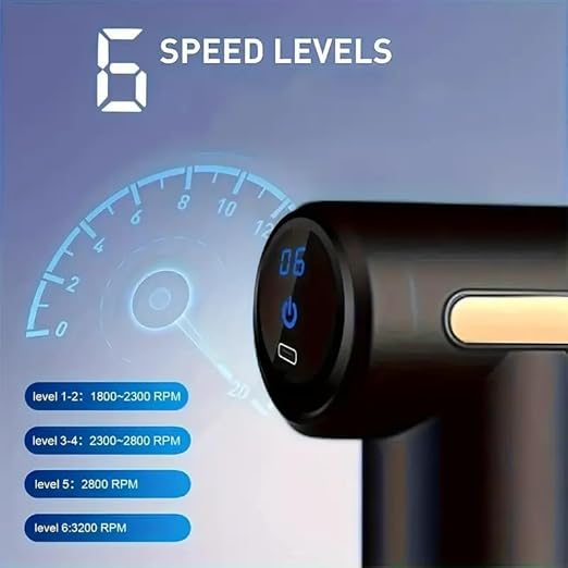 Le Ciel Mini Muscle Massage Gun, Portable Muscle Massager 35DB Ultra Quiet with 6 Speeds, 4 Massage Heads