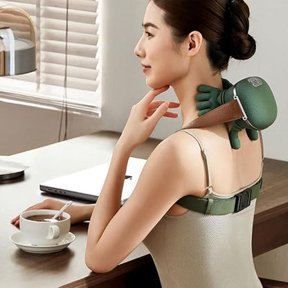 Omumax Neck Massager with Heat, Cordless Human-Like Massage, Green 2 Heat Levels & 10-Min Auto Shut-Off