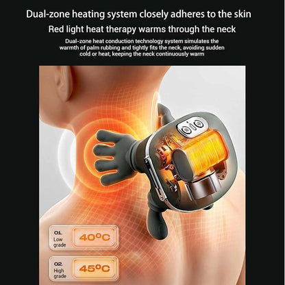 Omumax Neck Massager with Heat, Cordless Human-Like Massage, Green 2 Heat Levels & 10-Min Auto Shut-Off