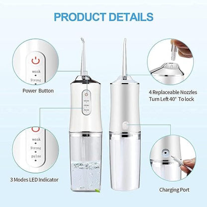 Le Ciel Water Flosser for Teeth Cleaning, 220ML Oral Irrigator, Cordless USB Rechargeable