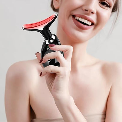 Le Ciel Henry's 7 LED Light Black Edition Vibration Facial and Neck Massager for Face, Neck