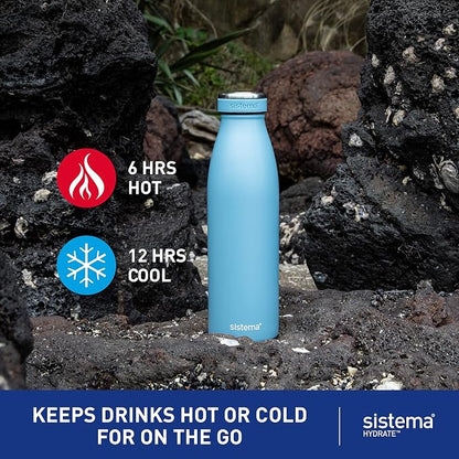 Sistema Hydrate Stainless Steel Water Bottle | 500 ml Leak-Proof Reusable