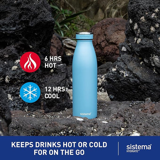 Sistema Hydrate Stainless Steel Water Bottle | 500 ml Leak-Proof Reusable