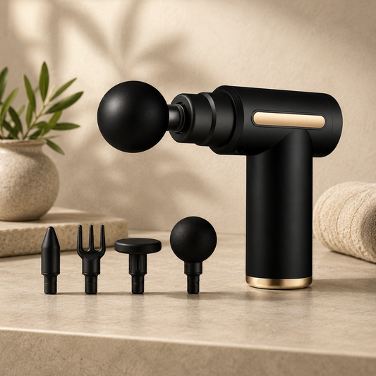 Le Ciel Mini Muscle Massage Gun, Portable Muscle Massager 35DB Ultra Quiet with 6 Speeds, 4 Massage Heads