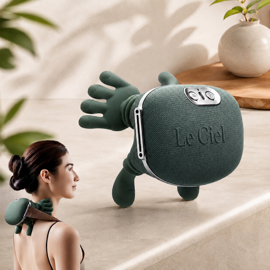Omumax Neck Massager with Heat, Cordless Human-Like Massage, Green 2 Heat Levels & 10-Min Auto Shut-Off