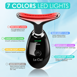 Le Ciel Henry's 7 LED Light Black Edition Vibration Facial and Neck Massager for Face, Neck